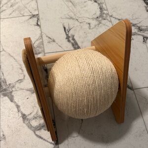 Cat Scratcher Ball on Wooden Stand